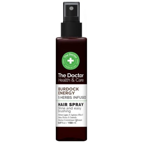 Spray anticadere - the doctor health   care burdock energy 5 herbs infused hair spray shine and easy brushing, 150 ml