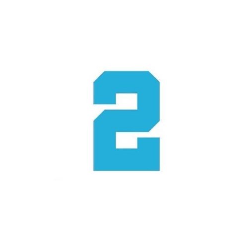 Sticker decorativ, cifre autoadezive, cifra 2, inaltime 10 cm, albastru