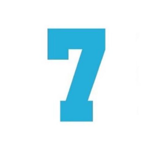 Sticker decorativ, cifre autoadezive, cifra 7, inaltime 10 cm, albastru