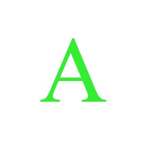 Sticker decorativ, litera a, inaltime 15 cm, verde fluorescent