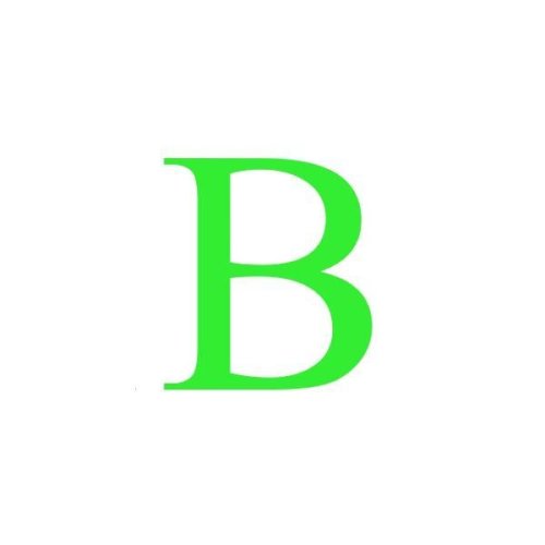 Sticker decorativ, litera b, inaltime 15 cm, verde fluorescent