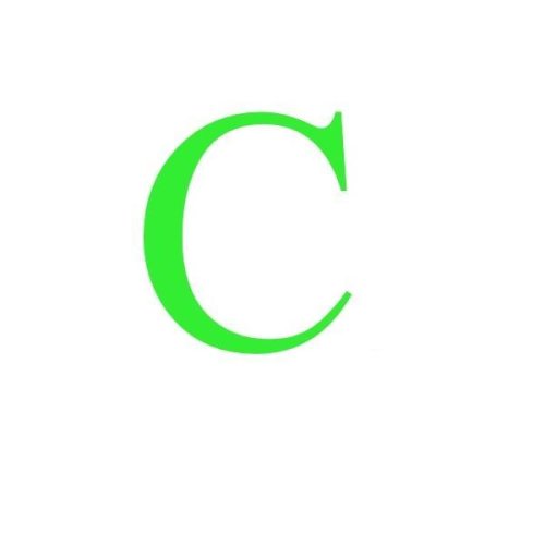 Sticker decorativ, litera c, inaltime 15 cm, verde fluorescent