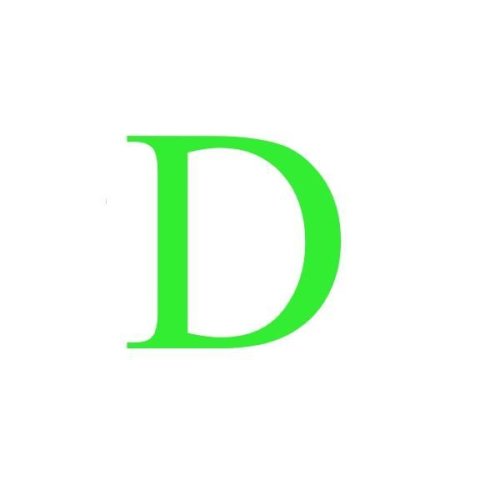 Sticker decorativ, litera d, inaltime 15 cm, verde fluorescent
