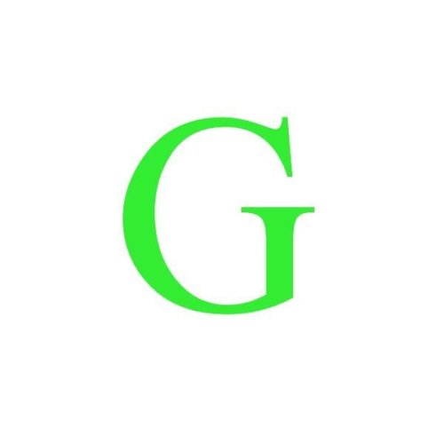 Sticker decorativ, litera g, inaltime 15 cm, verde fluorescent