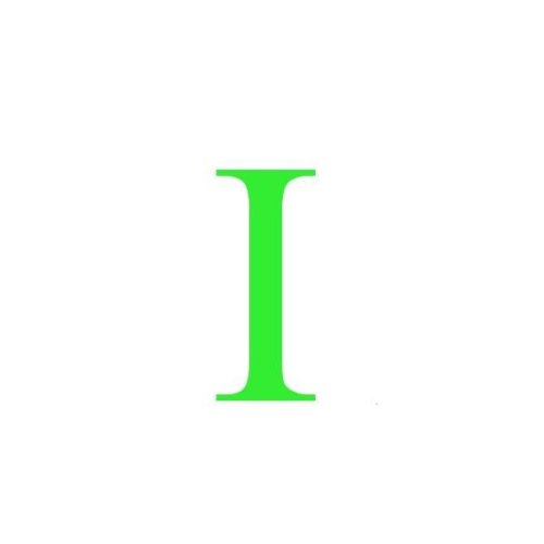 Sticker decorativ, litera i, inaltime 15 cm, verde fluorescent