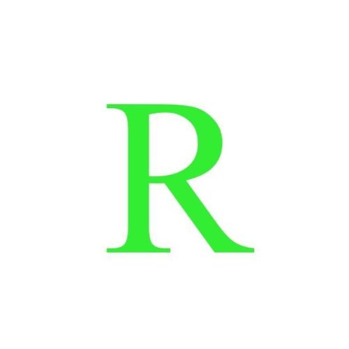 Sticker decorativ, litera r, inaltime 15 cm, verde fluorescent