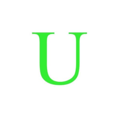 Sticker decorativ, litera u, inaltime 15 cm, verde fluorescent