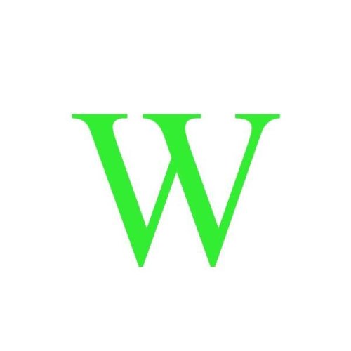 Sticker decorativ, litera w, inaltime 20 cm, verde fluorescent