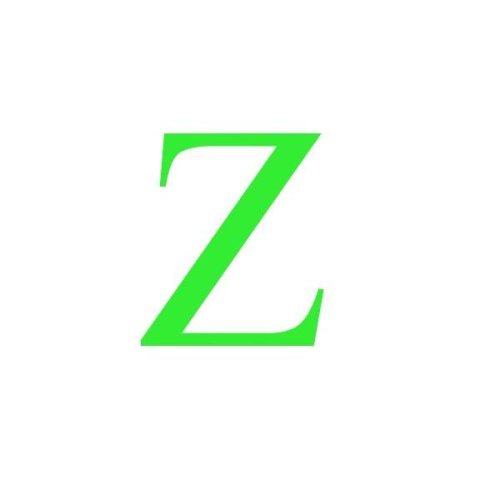Sticker decorativ, litera z, inaltime 15 cm, verde fluorescent