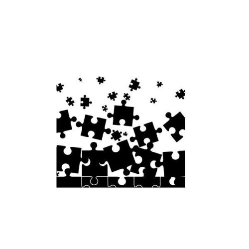 Sticker decorativ, puzzle, negru, 120x81 cm