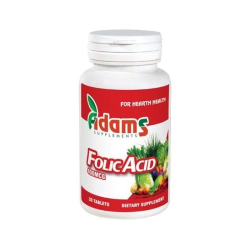 Supliment alimentar acid folic adams supplements, 30 tablets