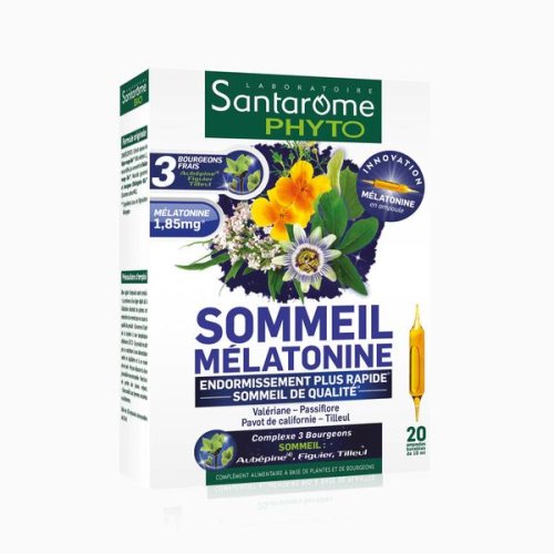 Supliment cu melatonina - santarome phyto sommeil melatonine, 20 fiole