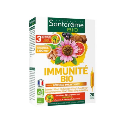 Supliment pentru imunitate - santarome bio immunite bio, 20 fiole
