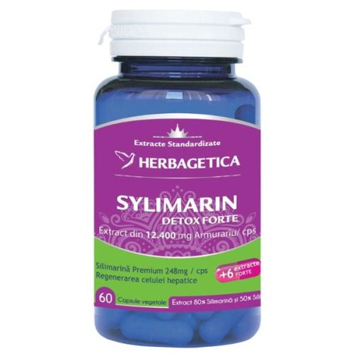 Sylimarin detox forte herbagetica, 60 capsule