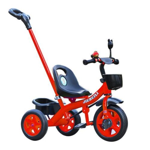 Tricicleta rosie cu pedale si maner parental pentru copii 2-5 ani
