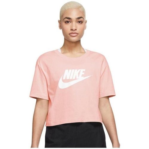 Tricou femei nike sportswear essential cropped logo bv6175-611, m, roz