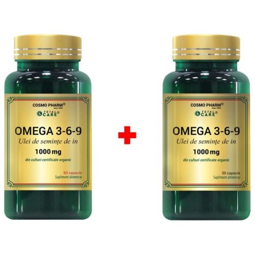 Ulei din seminte de in cu omega 3-6-9, cosmo pharm premium, 60 + 30 capsule