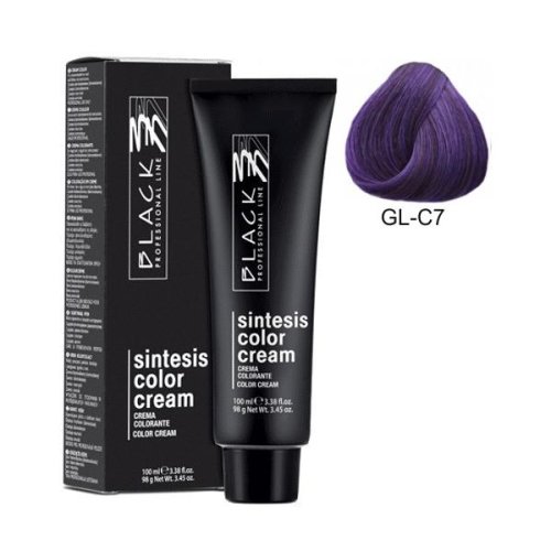 Vopsea crema permanenta - black professional line sintesis color cream glam colors, nuanta gl-c7 passion violet, 100ml