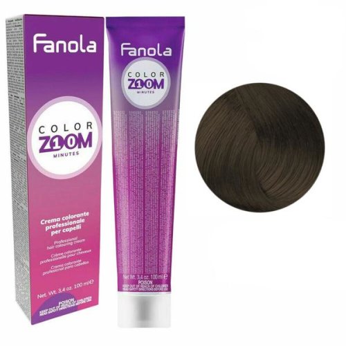 Vopsea crema permanenta - fanola color zoom 10 minutes, nuanta 5.7 light chestnut brown, 100 ml