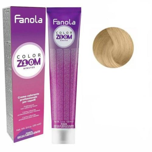 Vopsea crema permanenta - fanola color zoom 10 minutes, nuanta 7.11 blond cenusiu intens, 100 ml