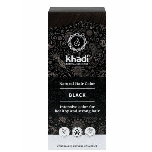 Vopsea de par naturala negru khadi - 100g