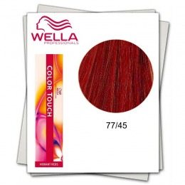 Vopsea fara amoniac - wella professionals color touch nuanta 77/45 blond mediu intens roscat mahon