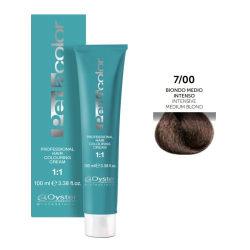 Vopsea permanenta - oyster cosmetics perlacolor professional hair coloring cream nuanta 7/00 biondo medio intenso