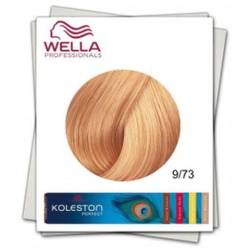 Vopsea permanenta - wella professionals koleston perfect nuanta 9/73 blond luminos castaniu roscat