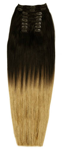 Divisima Clip-on ombre negru - blond platinat #t1/613 - luxe