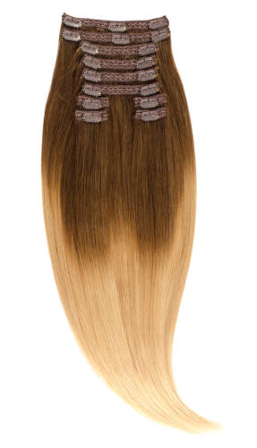 Divisima Clip-on ombre saten inchis - blond miere #t4/27 - luxe