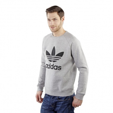 Adidas Originals Adidas trefoil fleece crew medium grey