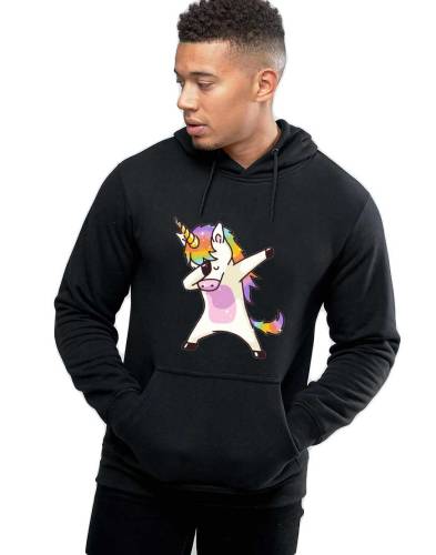 Hanorac barbati negru - cool unicorn