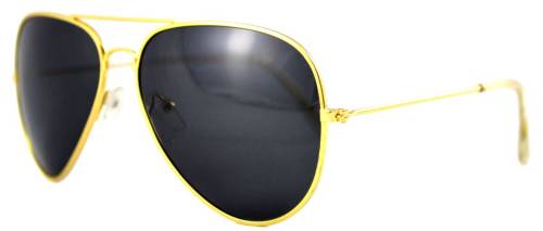 Ochelari de soare aviator negru deschis auriu model polarizati