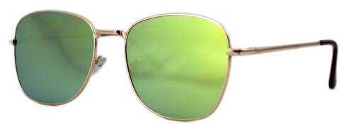 Ochelari de soare aviator oglinda verde deschis cu reflexii - auriu-