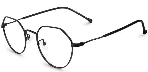 Ochelari - rame cu lentile transparente hexagonal negri