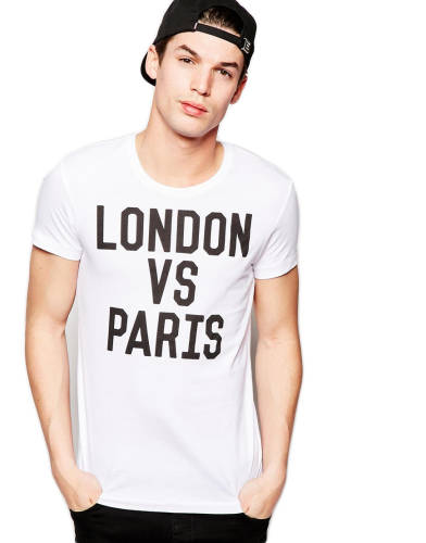 Tricou alb barbati - london vs paris