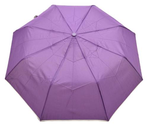 Umbrela pliabila iconic automata, mov cu margini bej, Ø110cm, articulatii anti-vant