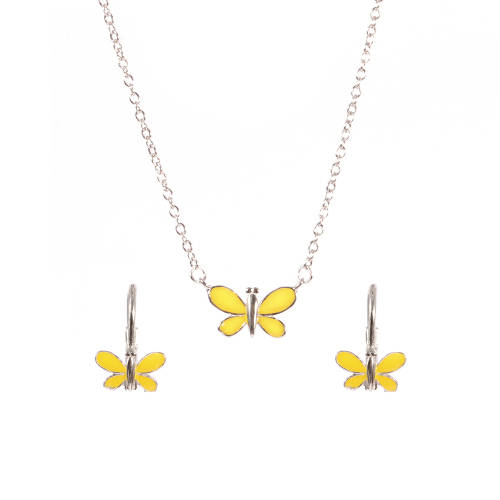 Set argint copii yellow butterfly