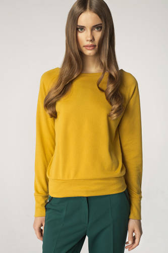Discolor Karu Egomania Bluza tricotata de culoare galbena, cu maneca lunga — Euforia-Mall.ro