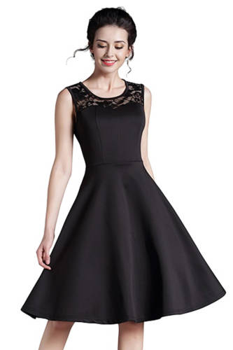 B779-1 rochie eleganta in stil vintage, cu talia inalta