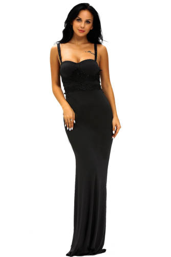 V481-1 rochie de ocazie, tip sirena, decorata cu dantela neagra