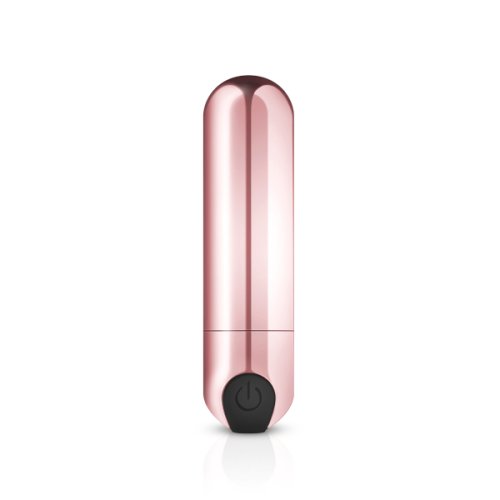 Bullet vibrator masaj rosy gold, 10 moduri vibratii, usb, 7.5 cm