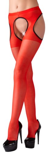 Ciorapi sexy cu efect de portjartier, rosu, l/xl