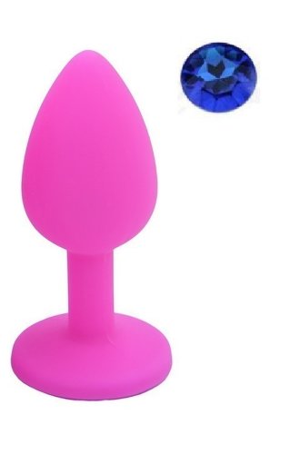 Dop anal silicone buttplug small silicon roz/albastru guilty toys