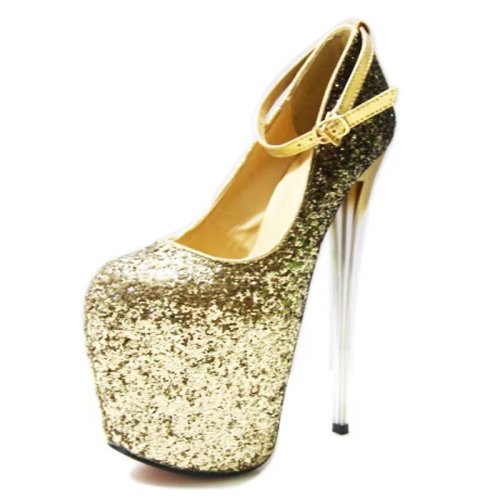 Pantofi sexy goldy, size 39, auriu
