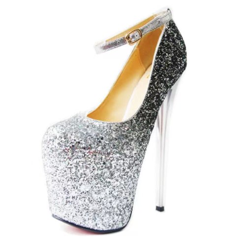 Pantofi sexy silvery, size 37, argintiu