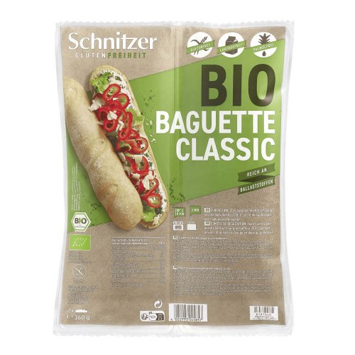 Bagheta clasica fara gluten schnitzer, bio, 360 g, ecologic