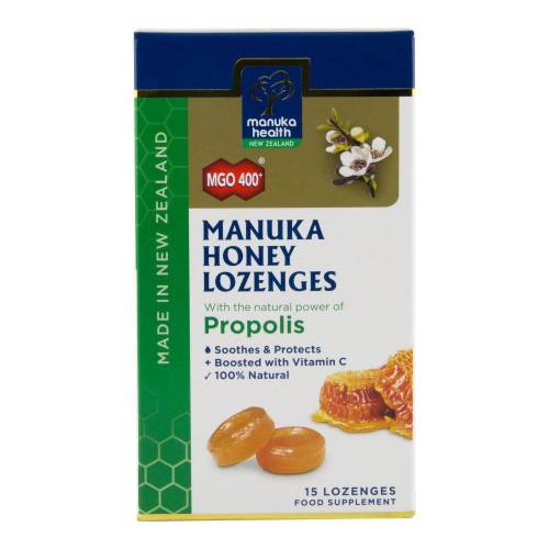 Bomboane naturale cu miere de manuka mgo™ 400+ si propolis manuka health, 65 g