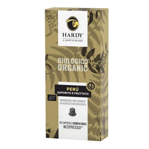 Cafea single origin peru capsule compatibile nespresso 10x5g hardy, bio, 50g
