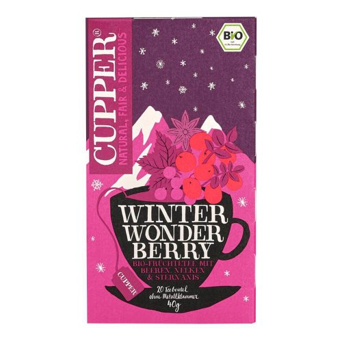 Ceai infuzie cu merisor si scortisoara winter wonder berry cupper, bio, 2 g x 20 plicuri